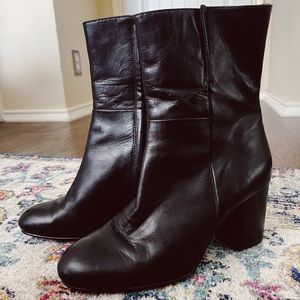 Black leather boots from Anthropologie